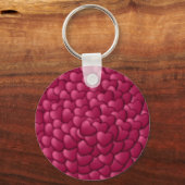 Romantisch 3D rood hartjes patroon-32322 Sleutelhanger (Voorkant)