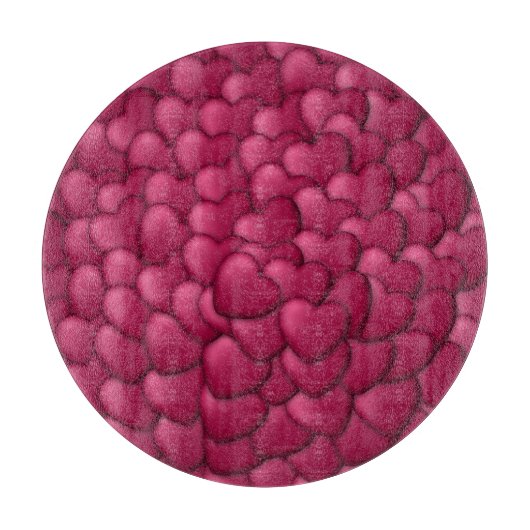 Romantisch 3D rood hartjes patroon-32322 Snijplank (Voorkant)