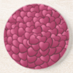 Romantisch 3D rood hartjes patroon-32322 Zandsteen Onderzetter
