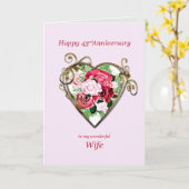 Romantisch 43e bruiloft Jubileum Gepeilde Rozen Kaart (Gele Bloem)