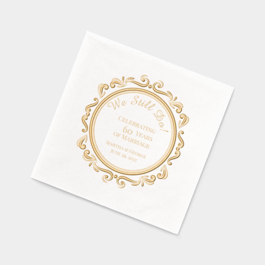 Romantisch 60ste bruiloft Jubileum Folie Servetten (Links)