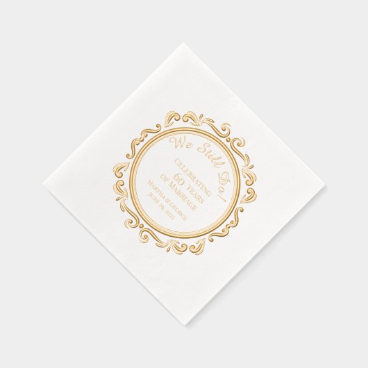 Romantisch 60ste bruiloft Jubileum Folie Servetten (Rechts)