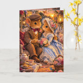 Romantisch aan Jou Denkend Muis Koppel Kaart (Gele Bloem)