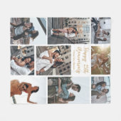 Romantisch Aangepast Jubileum Fotocollage Modern Fleece Deken (Voorkant (Horizontaal))