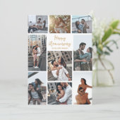 Romantisch Aangepast Jubileum Fotocollage Modern Kaart (Staand voorkant)