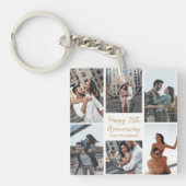 Romantisch Aangepast Jubileum Fotocollage Modern Sleutelhanger (voorkant)