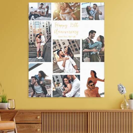 Romantisch Aangepast Jubileum Moderne Fotocollage Canvas Afdruk (Insitu (Woonkamer))