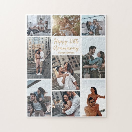 Romantisch Aangepast Jubileum Moderne Fotocollage Legpuzzel (Verticaal)