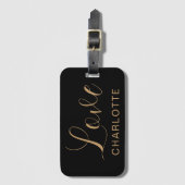 Romantisch aangepast script Liefdessymbool Modern Bagagelabel (Voorkant (verticaal))