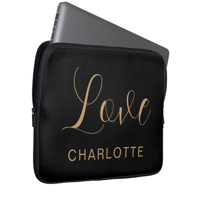 Romantisch aangepast script liefdessymbool modern  laptop sleeve (Voorkant Rechts)