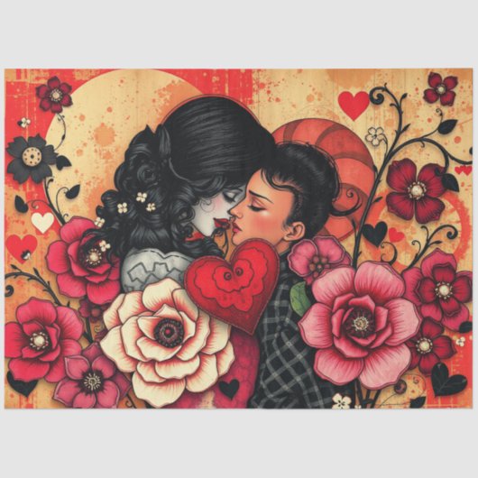 Romantisch Abstract gotisch weefselpapier Tissuepapier (Voorkant)