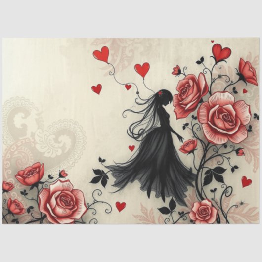 Romantisch Abstract gotisch weefselpapier Tissuepapier (Voorkant)