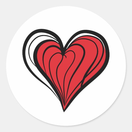Romantisch Abstract Hart - Perfect voor Valentijn Ronde Sticker (Voorkant)