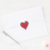 Romantisch Abstract Hart - Perfect voor Valentijn Ronde Sticker (Envelop)