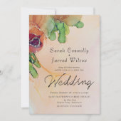 Romantisch Abstract Roos Garland Weddenschap Kaart (Voorkant)