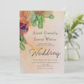 Romantisch Abstract Roos Garland Weddenschap Kaart (Staand voorkant)