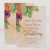 Romantisch Abstract Roos Garland Weddenschap Kaart (Voorkant / Achterkant)