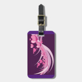 Romantisch Abstract roze harten ontwerp op Paarse Bagagelabel (Voorkant verticaal)