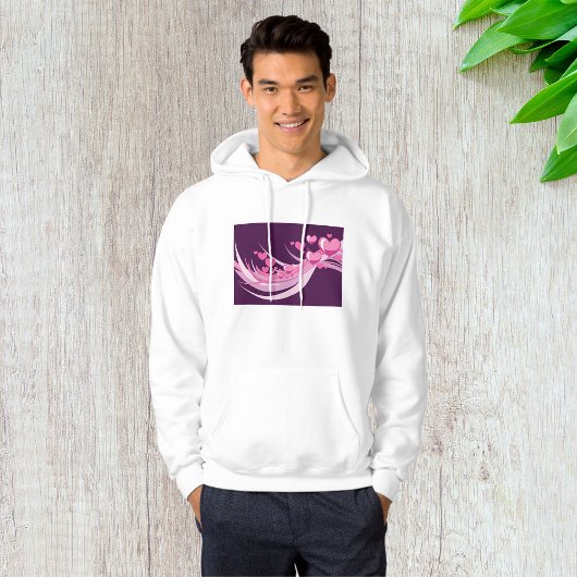Romantisch Abstract roze harten ontwerp op Paarse Hoodie