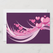 Romantisch Abstract roze harten ontwerp op Paarse Kaart (Voorkant)