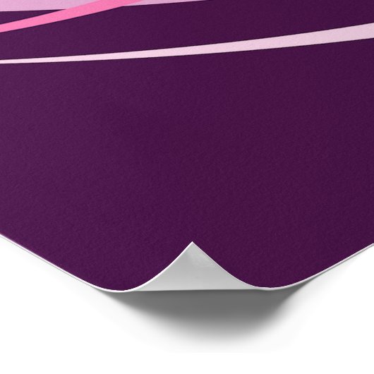 Romantisch Abstract roze harten ontwerp op Paarse Poster (Hoek)