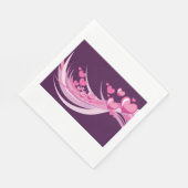 Romantisch Abstract roze harten ontwerp op Paarse Servet (Hoek)