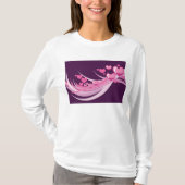 Romantisch Abstract roze harten ontwerp op Paarse T-shirt (Voorkant)