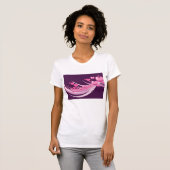 Romantisch Abstract roze harten ontwerp op Paarse T-shirt (Voorkant volledig)
