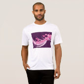 Romantisch Abstract roze harten ontwerp op Paarse T-shirt (Voorkant volledig)