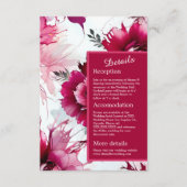 romantisch abstract zomerbloesem roos bruiloft informatiekaartje (Voorkant)