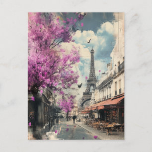 Romantisch afbeelding van PAris met de Eiffeltoren Briefkaart