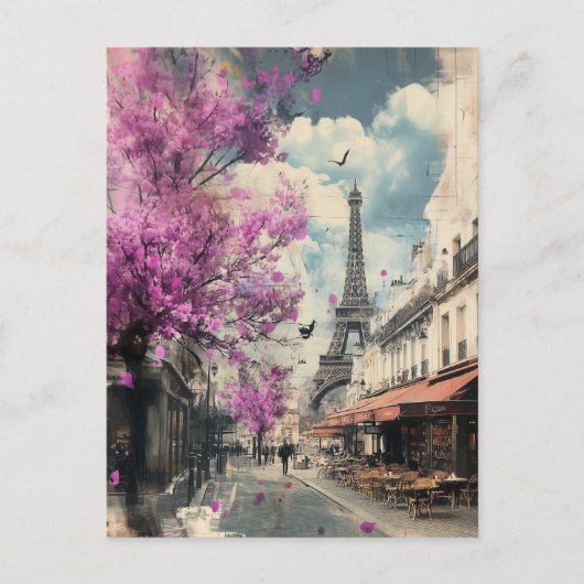Romantisch afbeelding van PAris met de Eiffeltoren Briefkaart (Voorkant)