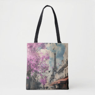 Romantisch afbeelding van PAris met de Eiffeltoren Tote Bag