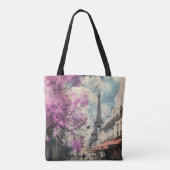 Romantisch afbeelding van PAris met de Eiffeltoren Tote Bag (Achterkant)