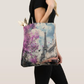 Romantisch afbeelding van PAris met de Eiffeltoren Tote Bag (Dichtbij)