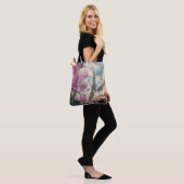 Romantisch afbeelding van PAris met de Eiffeltoren Tote Bag (Op model)