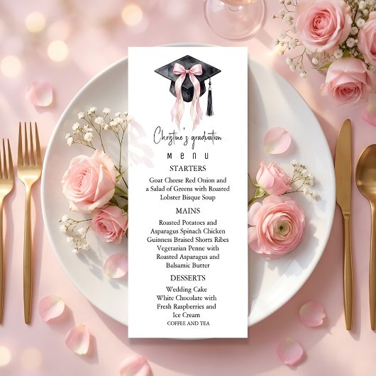 Romantisch Afstudeer Menu Voor Haar