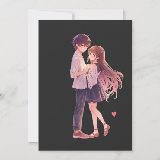 Romantisch anime-koppel - Cute Aesthetic Liefdes K Save The Date (Voorkant)
