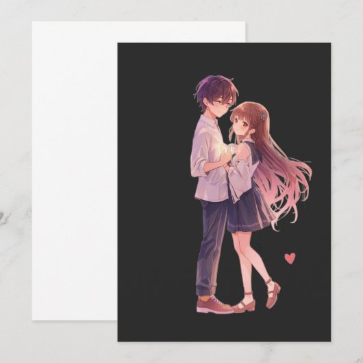 Romantisch anime-koppel - Cute Aesthetic Liefdes K Save The Date (Voorkant / Achterkant)