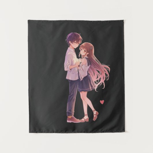 Romantisch anime-koppel - Cute Aesthetic Liefdes K Wandkleed (Voorkant)