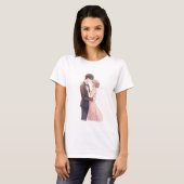 Romantisch Anime Koppel Omhelzing T-Shirt (Voorkant volledig)