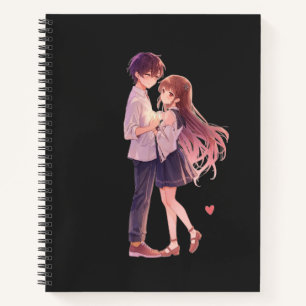 Romantisch Anime Koppel - Schattige Liefhebbers Ku Notitieboek