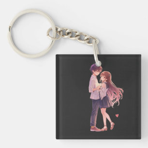 Romantisch Anime Koppel - Schattige Liefhebbers Ku Sleutelhanger