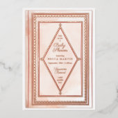 Romantisch Antiek boek Blush Baby shower Roos Folie Uitnodiging (Voorkant)