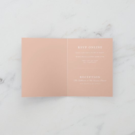 Romantisch Antiek boek Blush bruiloft uitnodiging (Binnen)