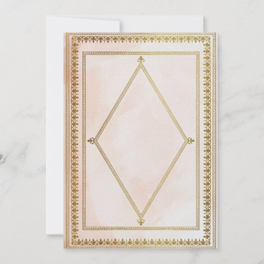 Romantisch Antiek boek Blush bruiloft uitnodiging (Achterkant)