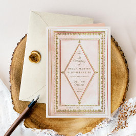 Romantisch Antiek boek Blush bruiloft uitnodiging