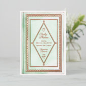 Romantisch Antiek Boek Mint Groen Baby shower Folie Uitnodiging (Staand Voorkant)