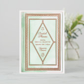 Romantisch Antiek Boek Mint Groen Vrijgezellenfees Folie Uitnodiging (Staand Voorkant)