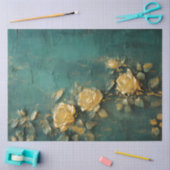 Romantisch Antiek Emerald en Gold Design Series 15 Tissuepapier (Craft)